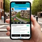**A community management app interface:** Showing real-time announcements and voting features on a smartphone, streamlining communication with residents.