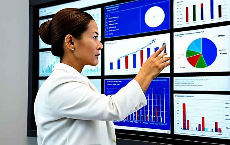 A focused professional public administrator, fully clothed in a modest business suit, meticulously analyzes complex data displayed on a large, high-tech transparent screen in a modern, well-lit public service office. The screen showcases intricate charts, graphs, and statistics, illustrating efficient resource allocation and strategic planning. Her natural pose and well-formed hands rest gently on a sleek digital tablet. The scene emphasizes innovation and data-driven decision-making within a government setting. safe for work, appropriate content, fully clothed, professional dress, modest clothing, perfect anatomy, correct proportions, natural body proportions, proper finger count, high-quality professional photography.