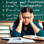 Overcoming Study Obstacles**

A student surrounded by textbooks and notes, looking stressed. Overlay the image with transparent puzzle pieces, some missing or misplaced, symbolizing fragmented knowledge. In the background, a blurred scene of a clock ticking rapidly. The overall mood is one of frustration and pressure. Text overlay: "Connect the Concepts," "Master Past Cases," "Time Management," "Personalized Study," "Analyze Mock Exams," "Mental Well-being." The style should be realistic and slightly desaturated to convey the struggle.

**