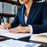 **

A professional woman, aspiring real estate expert, fully clothed in a tailored business suit, studying real estate textbooks at a desk in a well-lit library, surrounded by architectural blueprints and financial documents, serious and focused expression, perfect anatomy, correct proportions, well-formed hands, proper finger count, natural body proportions, safe for work, appropriate content, professional, modest, family-friendly, high quality.

**