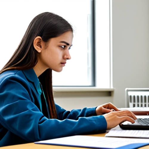 Focused Test Preparation**

A student fully clothed in appropriate study attire, diligently working through a practice exam at a desk filled with study materials, including an OMR card and textbooks. A laptop displays data analysis from GPT, highlighting areas for improvement. The scene is a well-lit, organized study space. Safe for work, appropriate content, fully clothed, professional, perfect anatomy, correct proportions, natural pose, well-formed hands, proper finger count, natural body proportions, high quality.

**