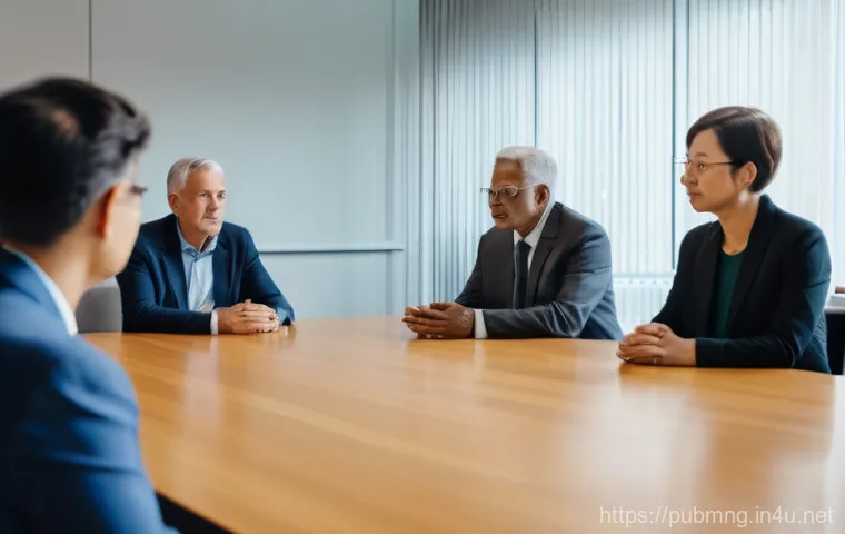 공공관리사 실무에서의 커뮤니케이션 스킬 - **A warm and inviting scene inside a modern government community service center.** A kind female pub... 공공관리사 실무에서의 커뮤니케이션 스킬 - **A warm and inviting scene inside a modern government community service center.** A kind female pub...