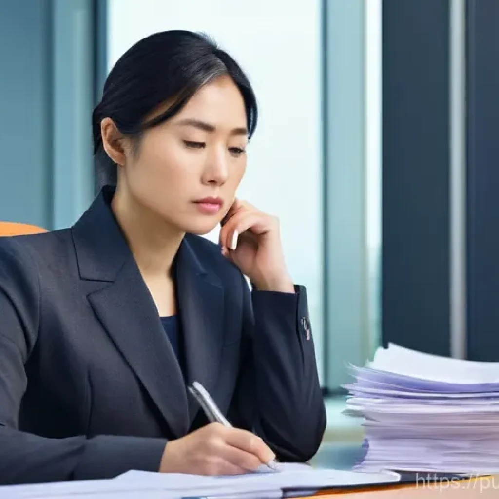 공공관리사 직무에서의 윤리적 문제와 해결 방법 - **Image Prompt 1: The Weight of Transparency**
    A serious-looking East Asian female public manage...