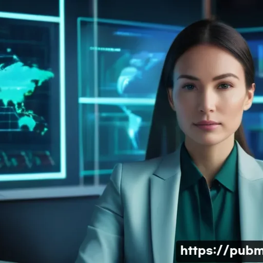 공공관리사 자격증을 활용한 개인 성장 사례 - A professional female Personal Information Manager, mid-30s, with a focused expression, wearing a sm...