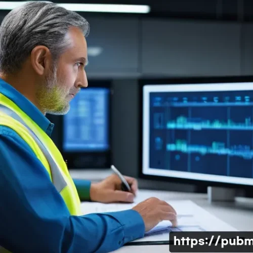 Home 29 공공관리사 취업 후 커리어 관리 방법 - **Prompt:** A focused, middle-aged male (40s-50s) electrical safety manager in a modern industrial c...